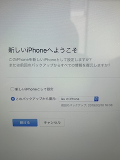 iTunesでバックアップをとる