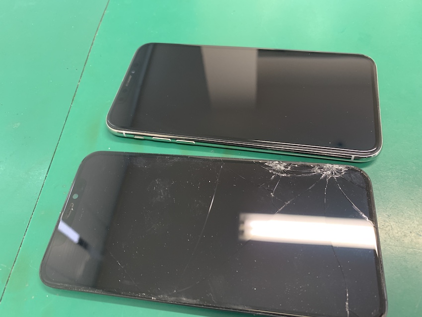 iPhoneXガラス割れ修理、目黒区最安値